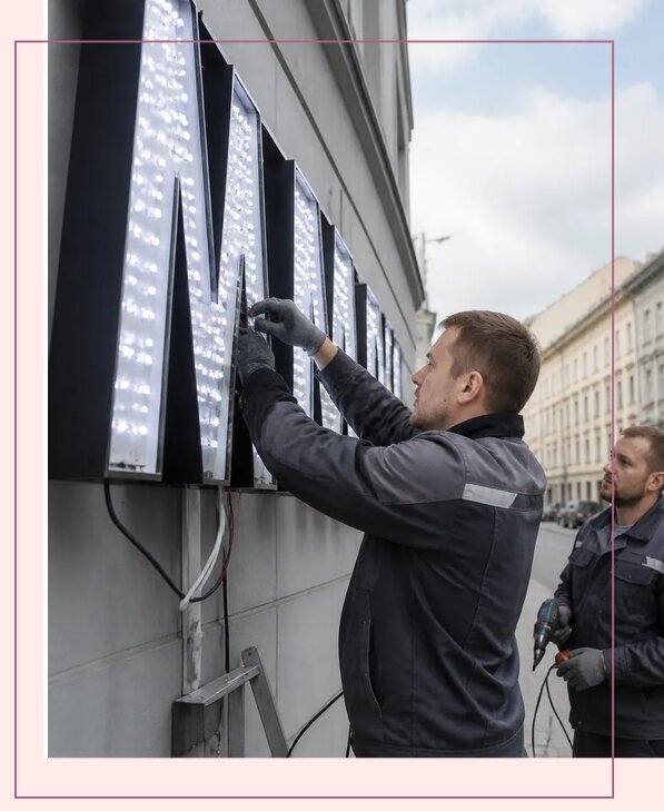Изготовление и монтаж светодиодных LED вывесок в Балтийске