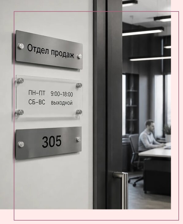 Офисные таблички на дверь в Балтийске по цене от 4996 р. | Аванза-Блт